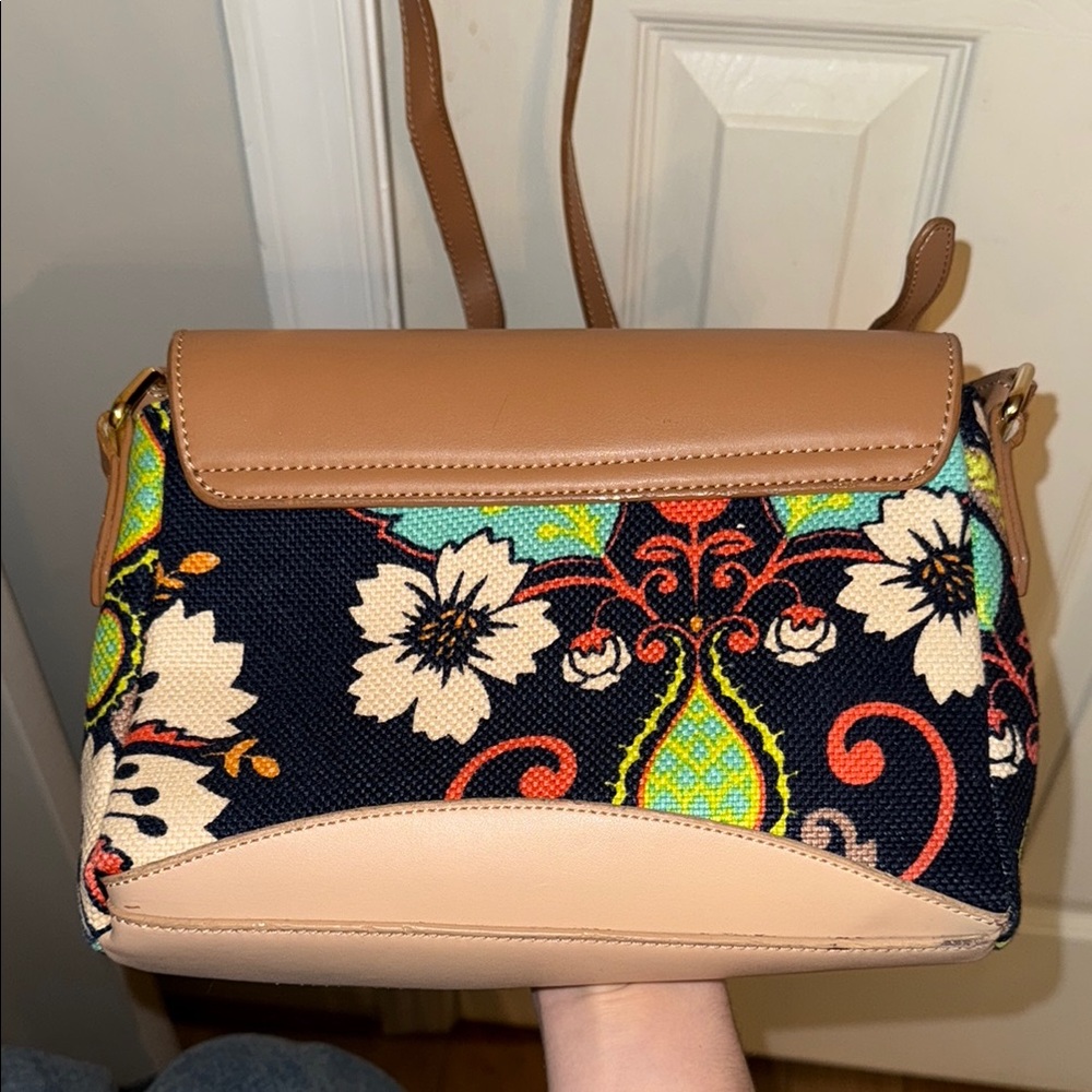 LIKE NEW Spartina 449 Tan and Brown Crossbody Bag - Picture 4 of 8